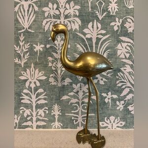 Brass Flamingo Sculpture - Gold Home Decor Accent
